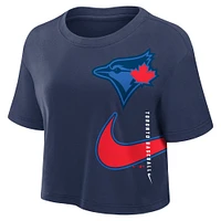 Women's Nike Navy Toronto Blue Jays 2024 City Connect Cropped Performance T-Shirt