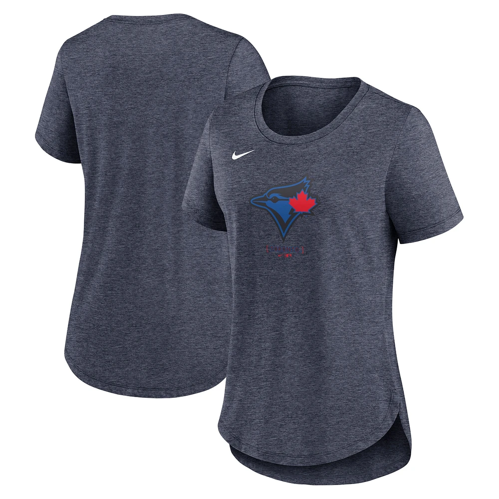 T-shirt tri-mélange Nike bleu marine pour femmes des Blue Jays de Toronto 2024 City Connect