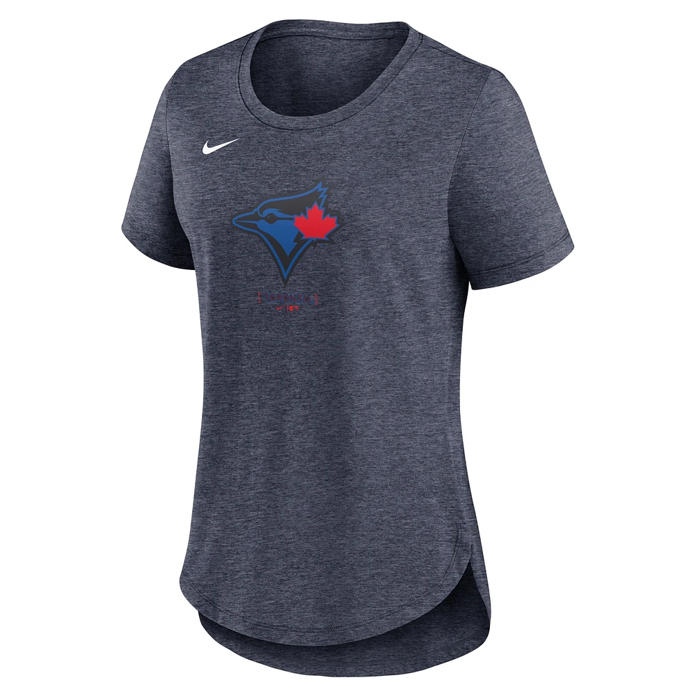 T-shirt tri-mélange Nike bleu marine pour femmes des Blue Jays de Toronto 2024 City Connect