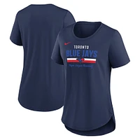 T-shirt Nike bleu marine City Connect Lockup Tri-Blend pour femme des Blue Jays de Toronto