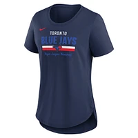 T-shirt Nike bleu marine City Connect Lockup Tri-Blend pour femme des Blue Jays de Toronto