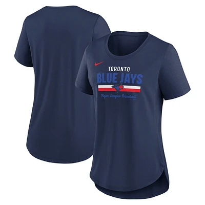 T-shirt Nike bleu marine City Connect Lockup Tri-Blend pour femme des Blue Jays de Toronto