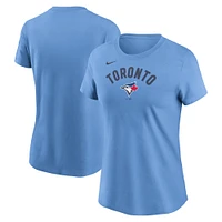 Women's Nike Powder Blue Toronto Jays Arched Team Name T-Shirt