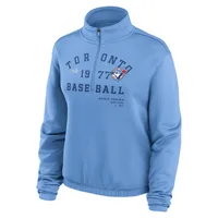 Women's Nike Powder Blue Toronto Jays Rewind Splice Half-Zip - Sweatshirt