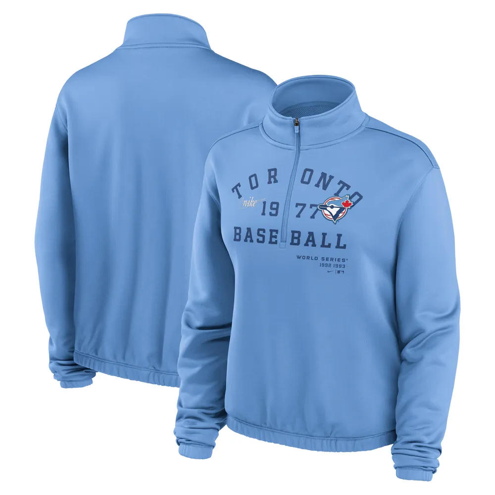 Women's Nike Powder Blue Toronto Jays Rewind Splice Half-Zip - Sweatshirt