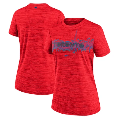 T-shirt Nike rouge Toronto Blue Jays 2024 City Connect Authentic Collection Velocity Practice Performance pour femme