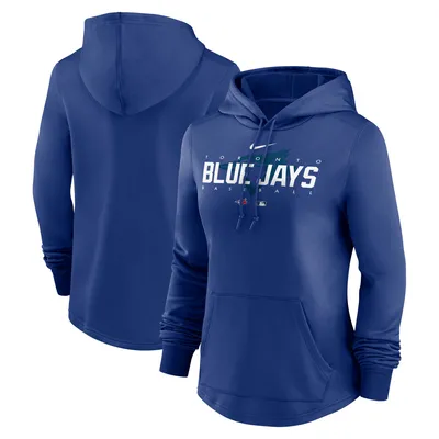 Lids Toronto Blue Jays Levelwear Women's Vivid Scuba Neck Long Sleeve Hoodie  T-Shirt - White