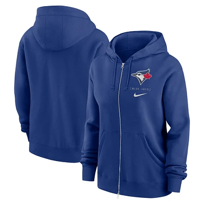 Sweat à capuche entièrement zippé Nike Royal Toronto Blue Jays Legacy Icon pour femme