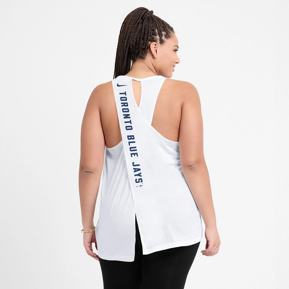 Débardeur Nike blanc à col croisé Toronto Blue Jays pour femme