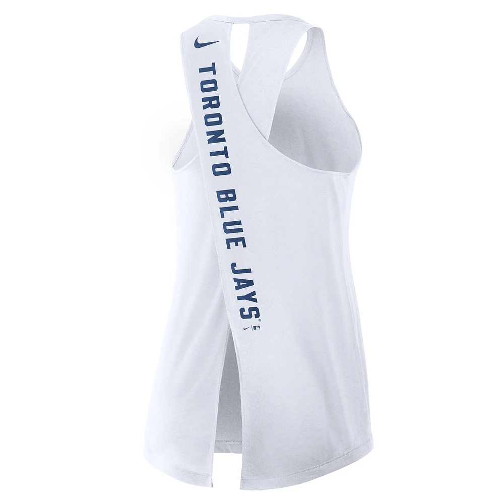 Débardeur Nike blanc à col croisé Toronto Blue Jays pour femme