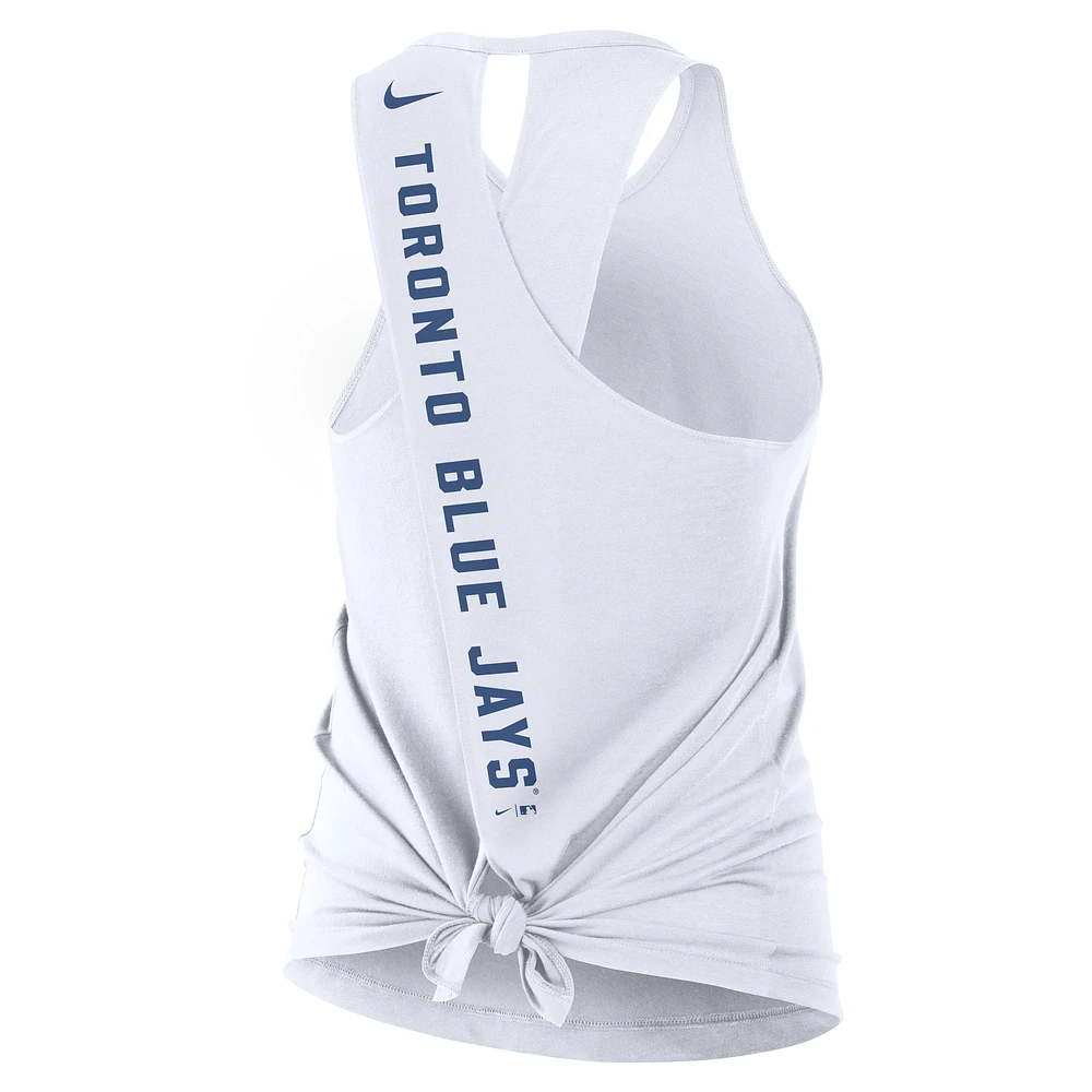 Débardeur Nike blanc à col croisé Toronto Blue Jays pour femme
