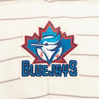 Women's Pro Standard Cream Toronto Blue Jays Pinstripe Retro Classic Cropped Pullover Hoodie