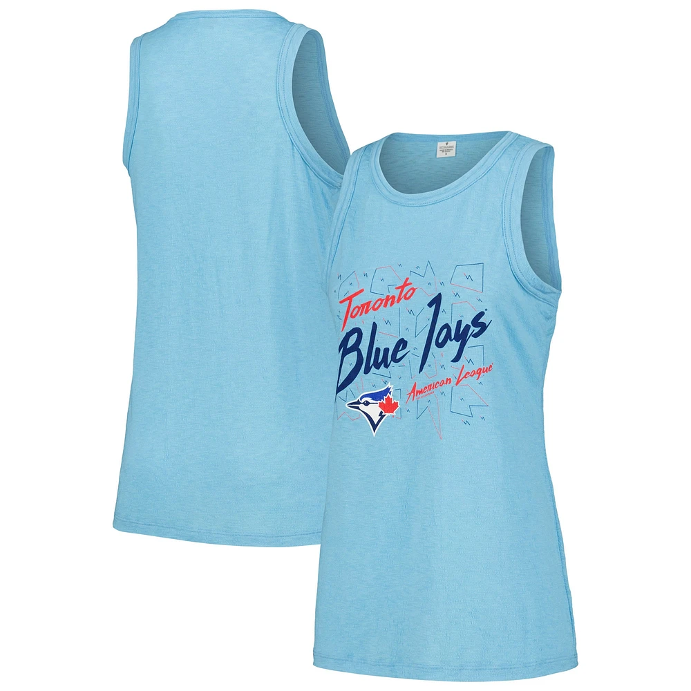 Women's Soft as a Grape Powder Blue Toronto Jays Gauze High Neck Tank Top