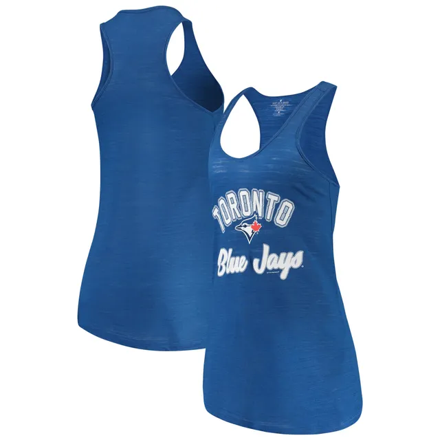 Soft as a Grape Chicago Cubs Women's Royal Plus Size High Neck Tri-Blend  Tank Top