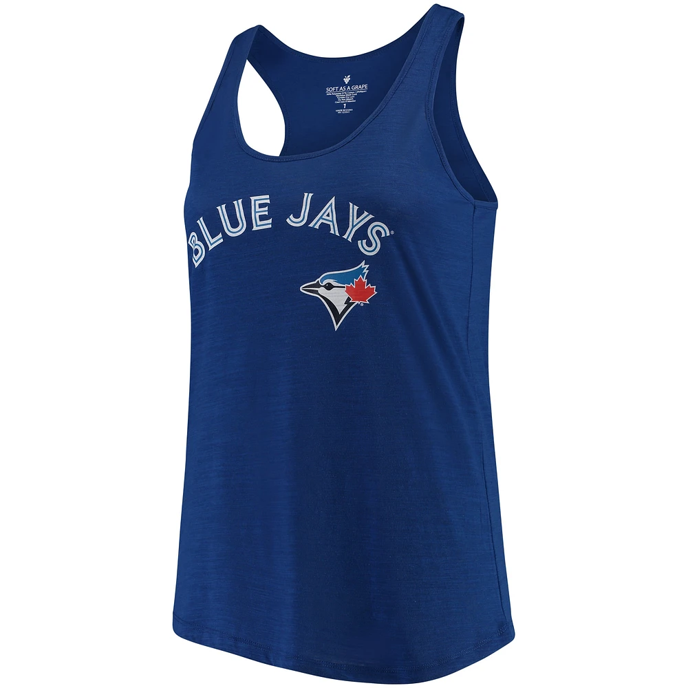 Débardeur Swing for the Fences pour femmes, Soft as a Grape Royal Toronto Blue Jays, taille plus