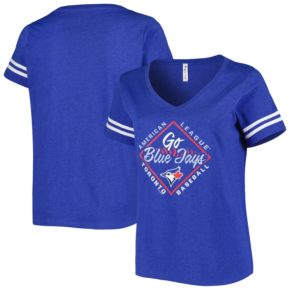 Lids Toronto Blue Jays Soft as a Grape Women's Plus V-Neck Jersey T-Shirt -  Royal