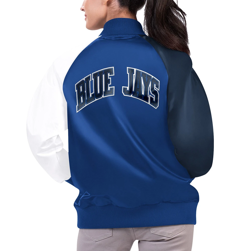 Women's Starter Royal Toronto Blue Jays High Post Raglan Full-Snap Varsity Jacket