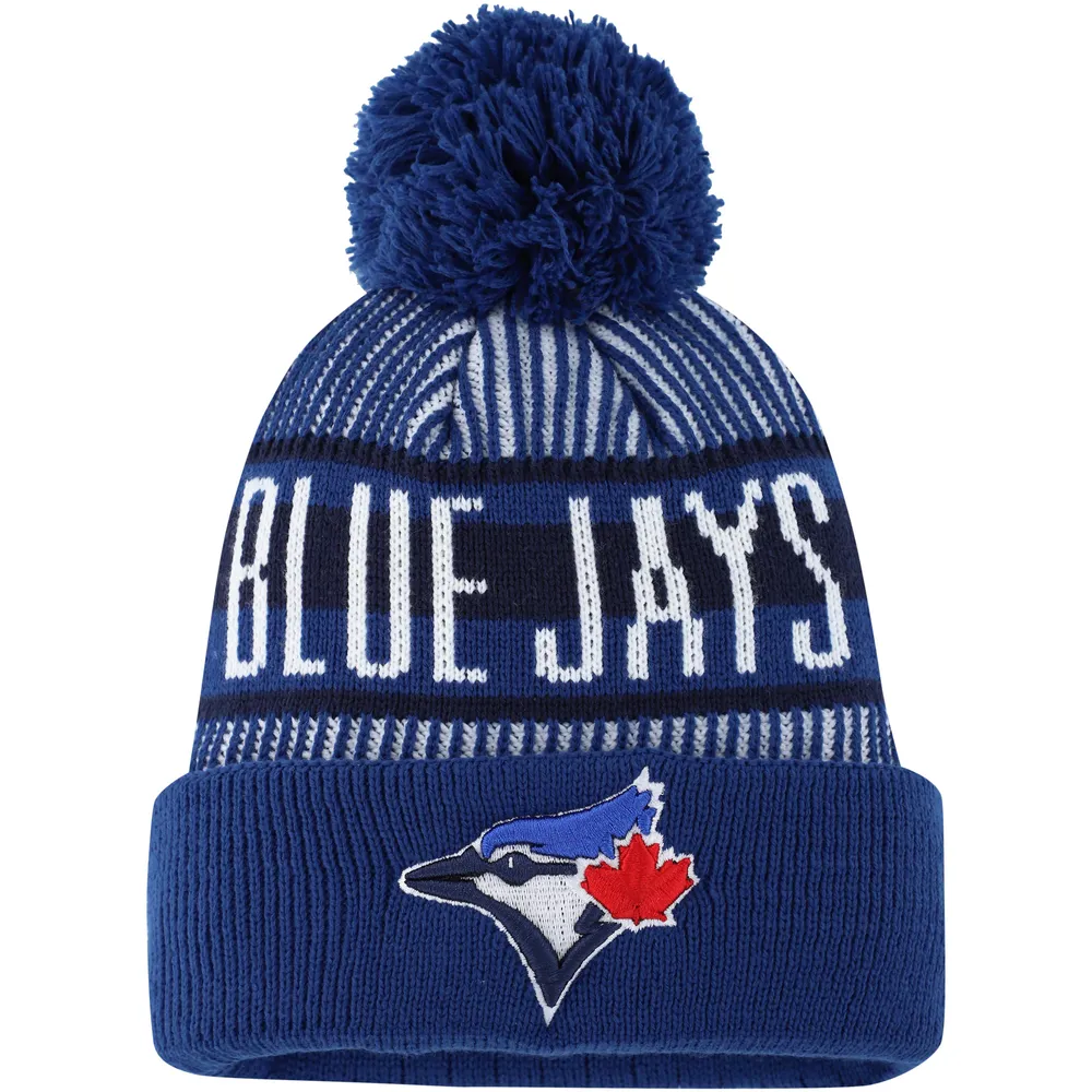 Lids Toronto Blue Jays New Era Youth Striped Cuffed Knit Hat with Pom -  Royal