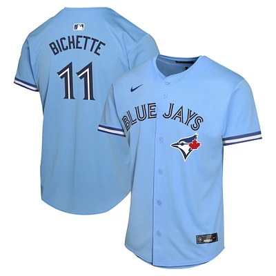 Maillot de match joueur alternatif des Blue Jays Toronto Bo Bichette Nike pour jeune, bleu poudre