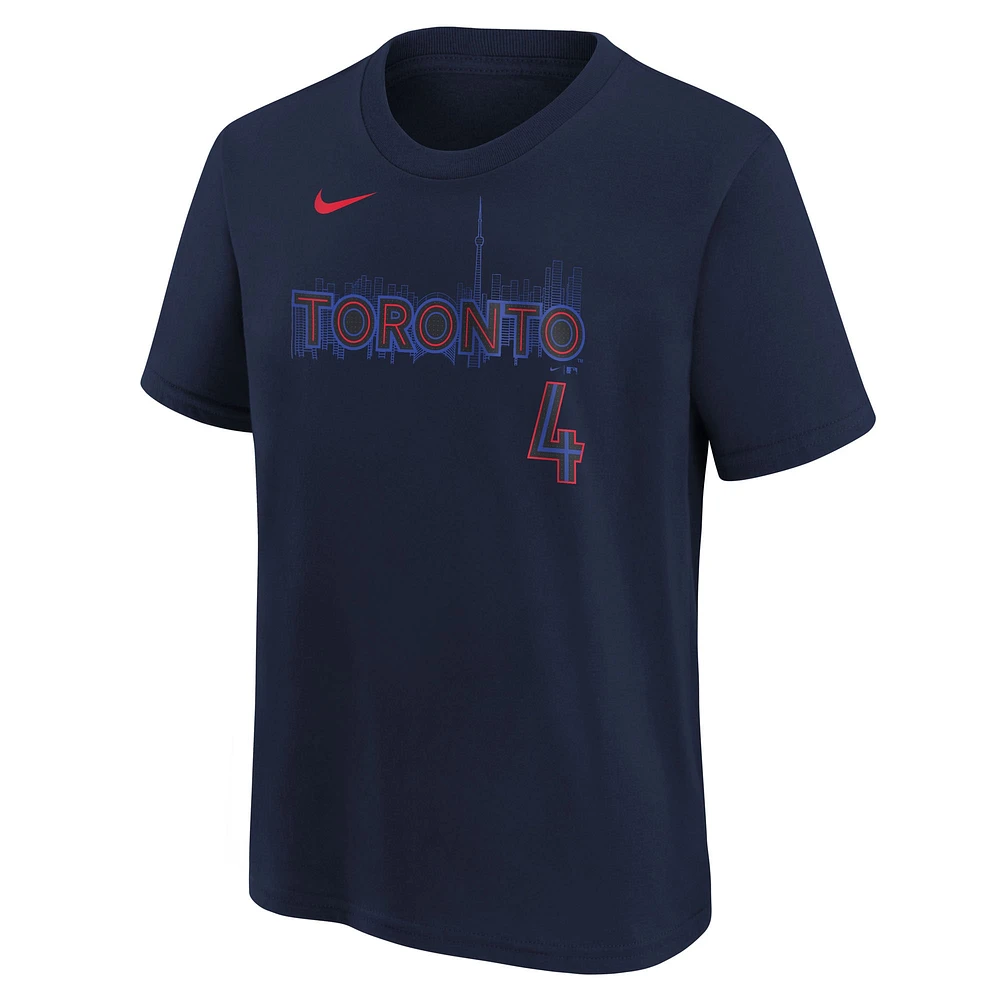 Youth Nike George Springer Navy Toronto Blue Jays Fuse City Connect Name & Number T-Shirt