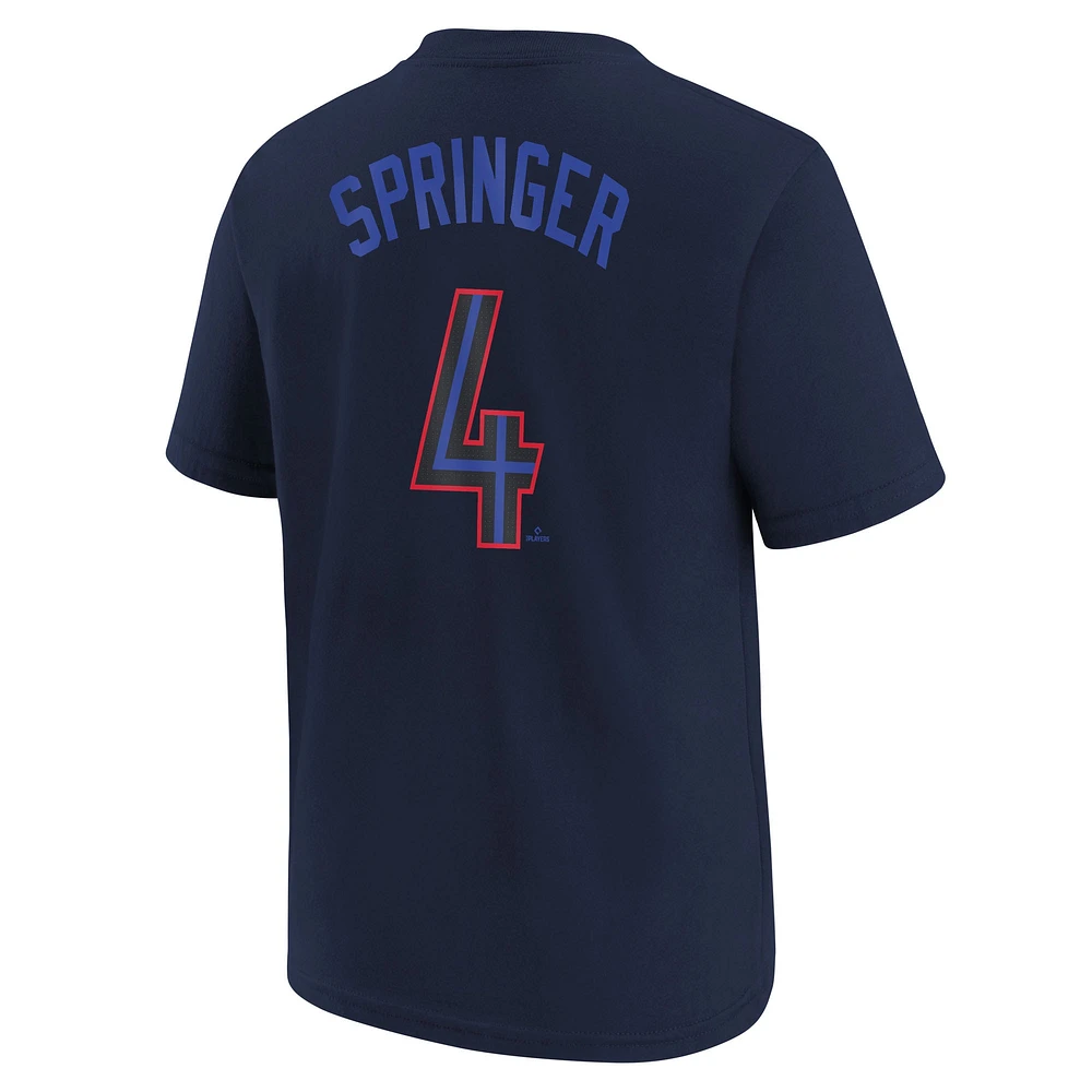 Youth Nike George Springer Navy Toronto Blue Jays Fuse City Connect Name & Number T-Shirt