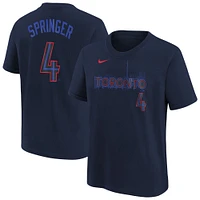 Youth Nike George Springer Navy Toronto Blue Jays Fuse City Connect Name & Number T-Shirt
