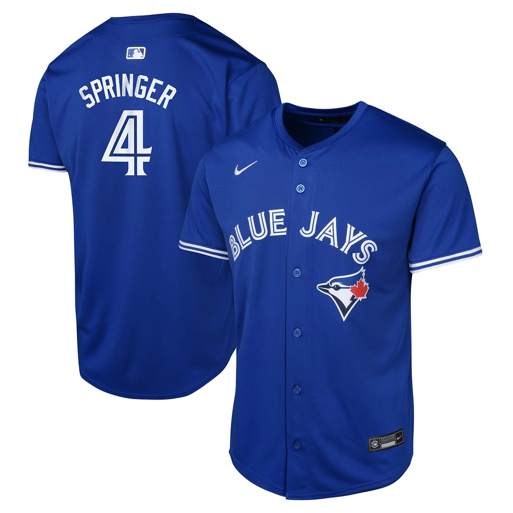 Maillot de joueur alternatif limité Nike George Springer Royal des Blue Jays Toronto pour jeunes