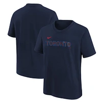 T-shirt Nike bleu marine pour jeunes des Blue Jays de Toronto 2024 City Connect avec le mot-symbole