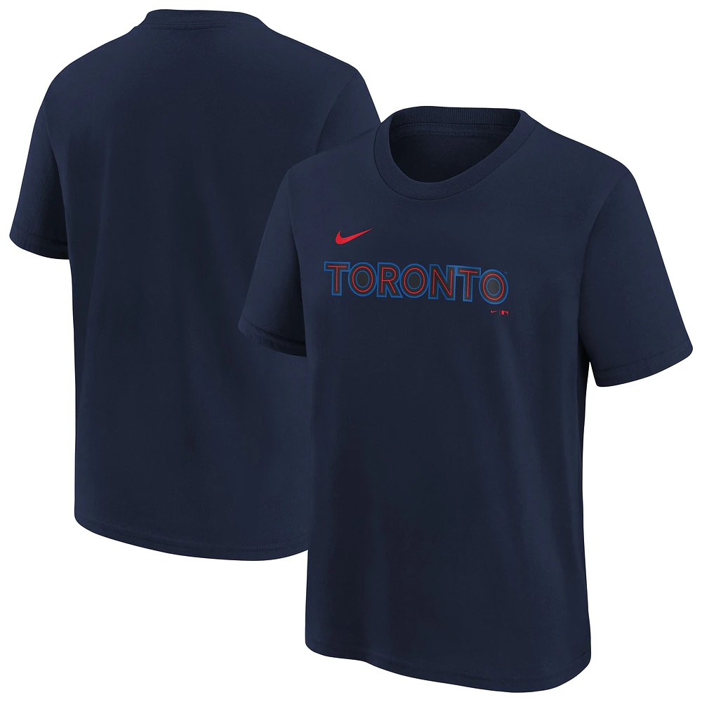 Youth Nike  Navy Toronto Blue Jays City Connect Wordmark T-Shirt