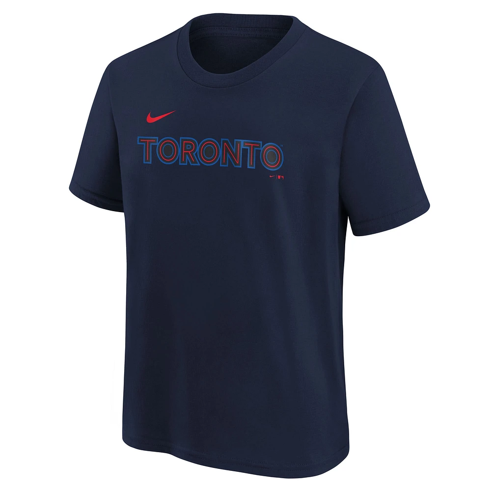 Youth Nike  Navy Toronto Blue Jays City Connect Wordmark T-Shirt
