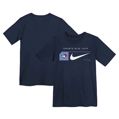 T-shirt Nike bleu marine pour jeunes des Blue Jays de Toronto Team Swoosh Lockup