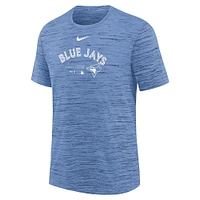 T-shirt Nike pour jeunes, bleu poudre, Toronto Blue Jays Authentic Collection Velocity Practice Performance