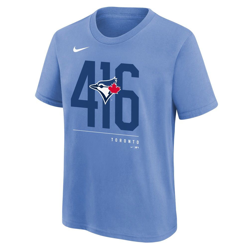 Nike Youth Nike Powder Blue Toronto Jays Local Area Code Performance - T- Shirt