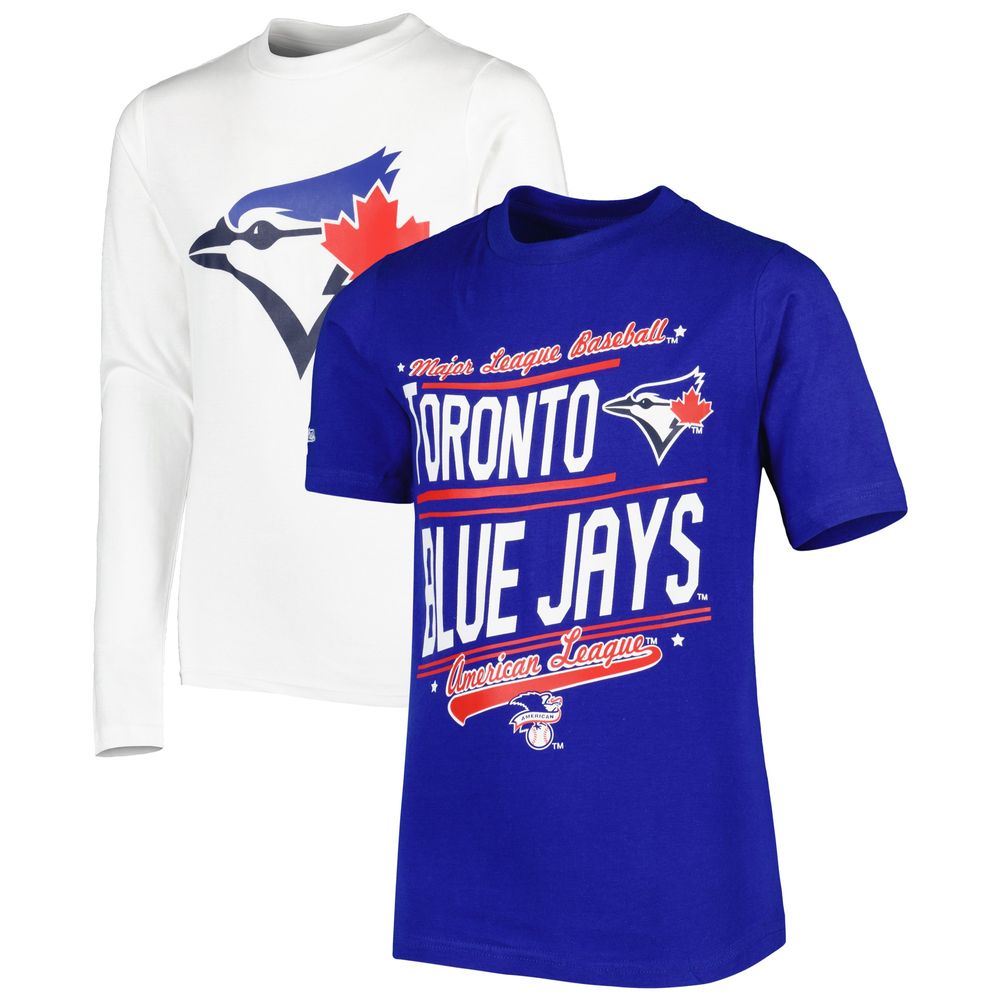 Youth Toronto Blue Jays Royal Platinum Logo Long Sleeve T-Shirt