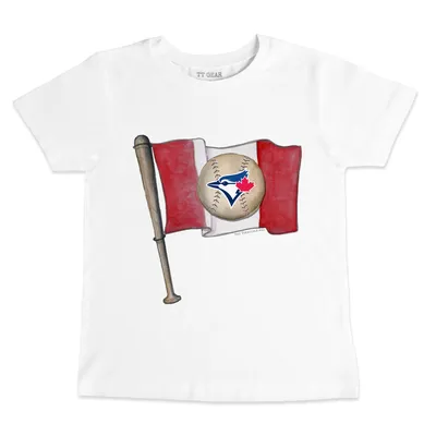 Chicago Cubs Tiny Turnip Women's Baseball Flag T-Shirt - Royal