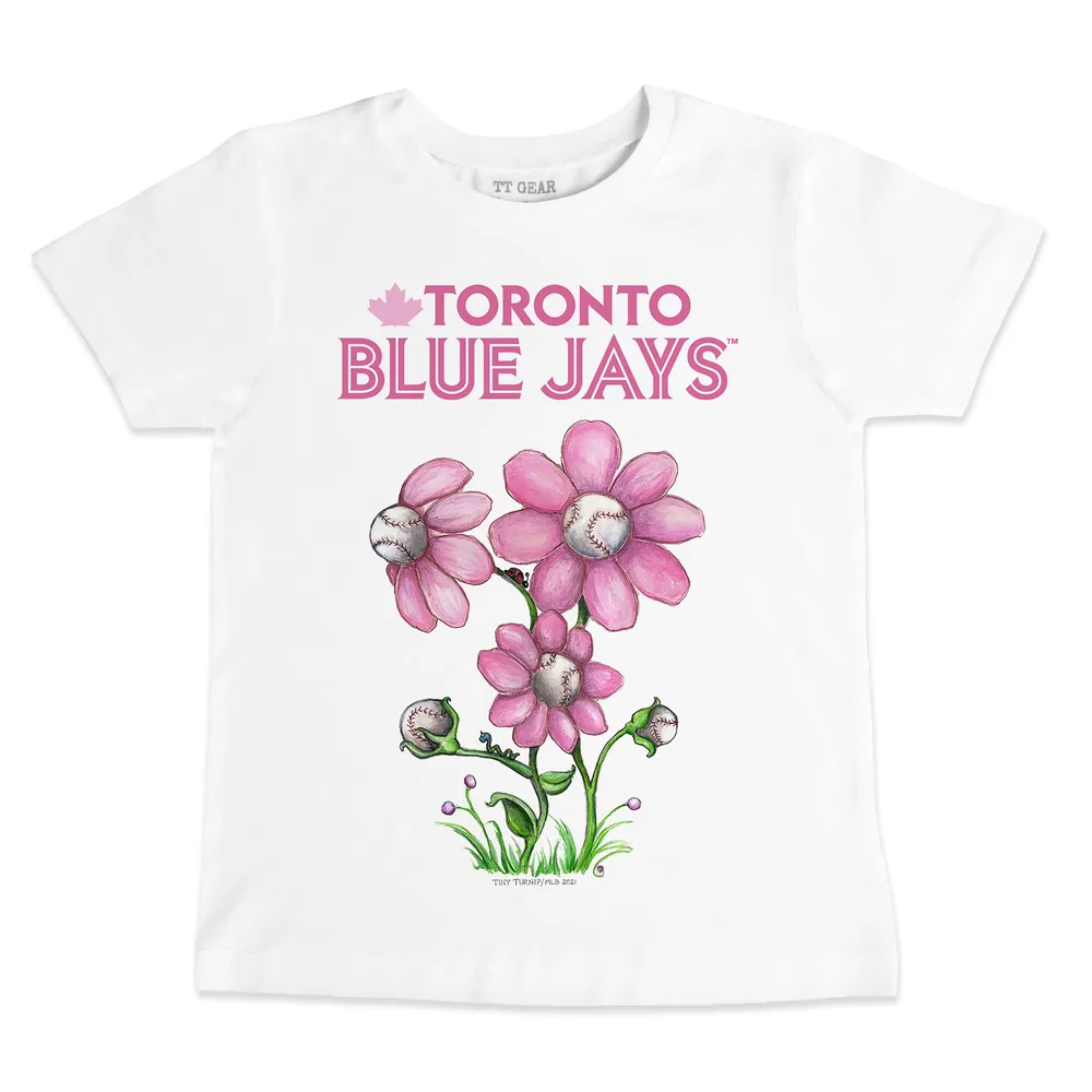 Girl's Youth New Era Pink Toronto Blue Jays Jersey Stars V-Neck T