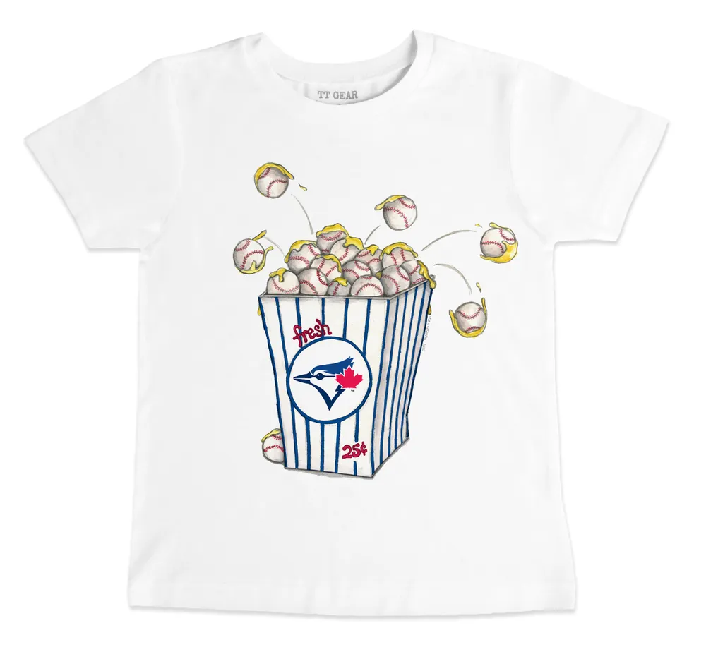 Toddler Tiny Turnip White Toronto Blue Jays Stitched Baseball T-Shirt