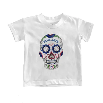 Lids Toronto Blue Jays Tiny Turnip Girls Youth Sugar Skull Fringe T-Shirt -  White