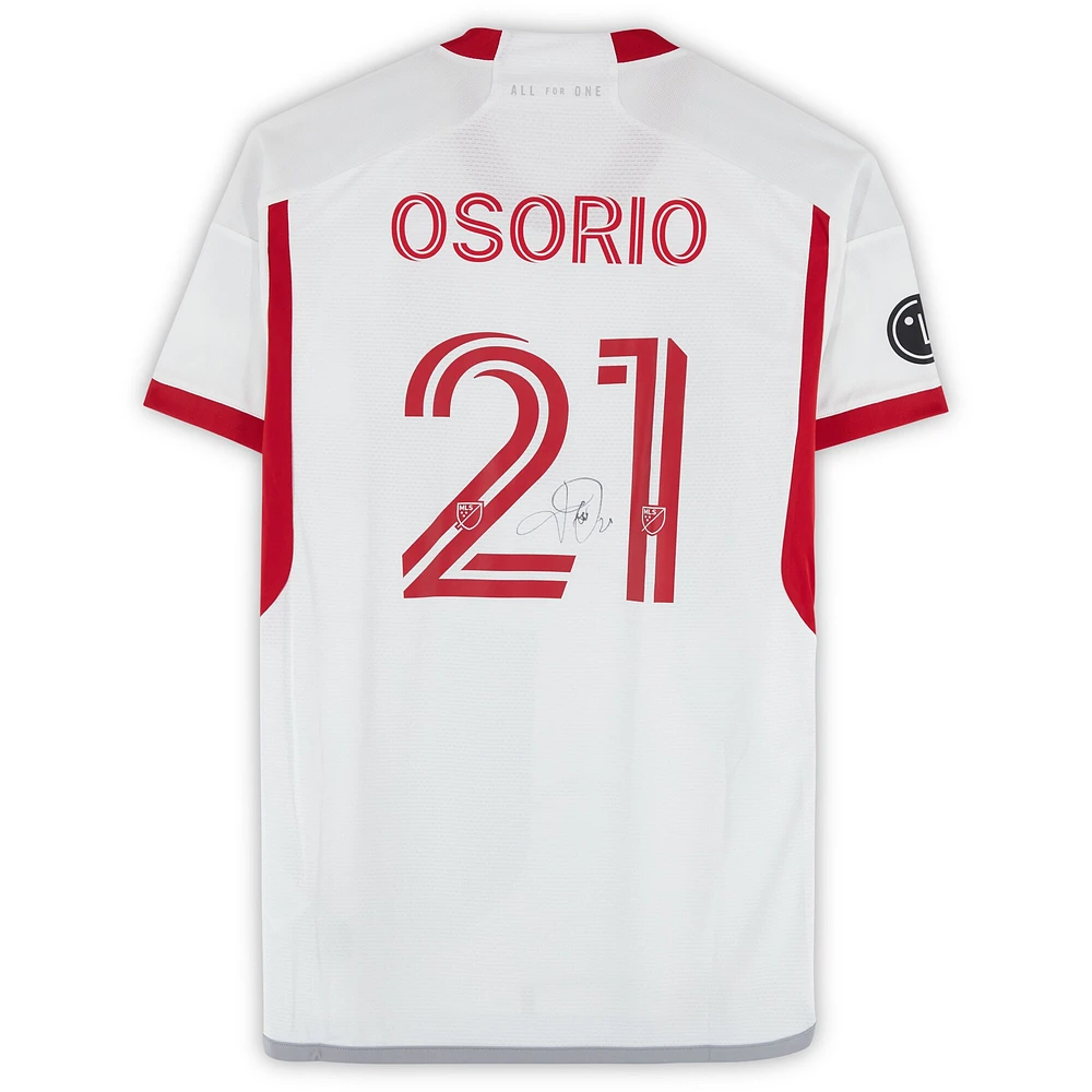 Maillot adidas blanc numéro 21 autographié par Jonathan Osorio du Toronto FC lors de la saison 2024 de la MLS - Taille M