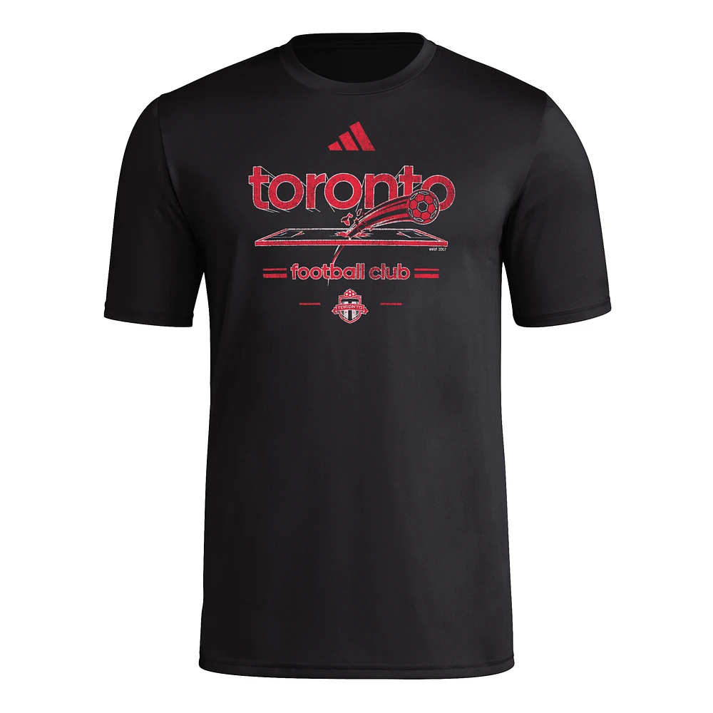 Men's adidas  Black Toronto FC Distressed Pre-Game T-Shirt