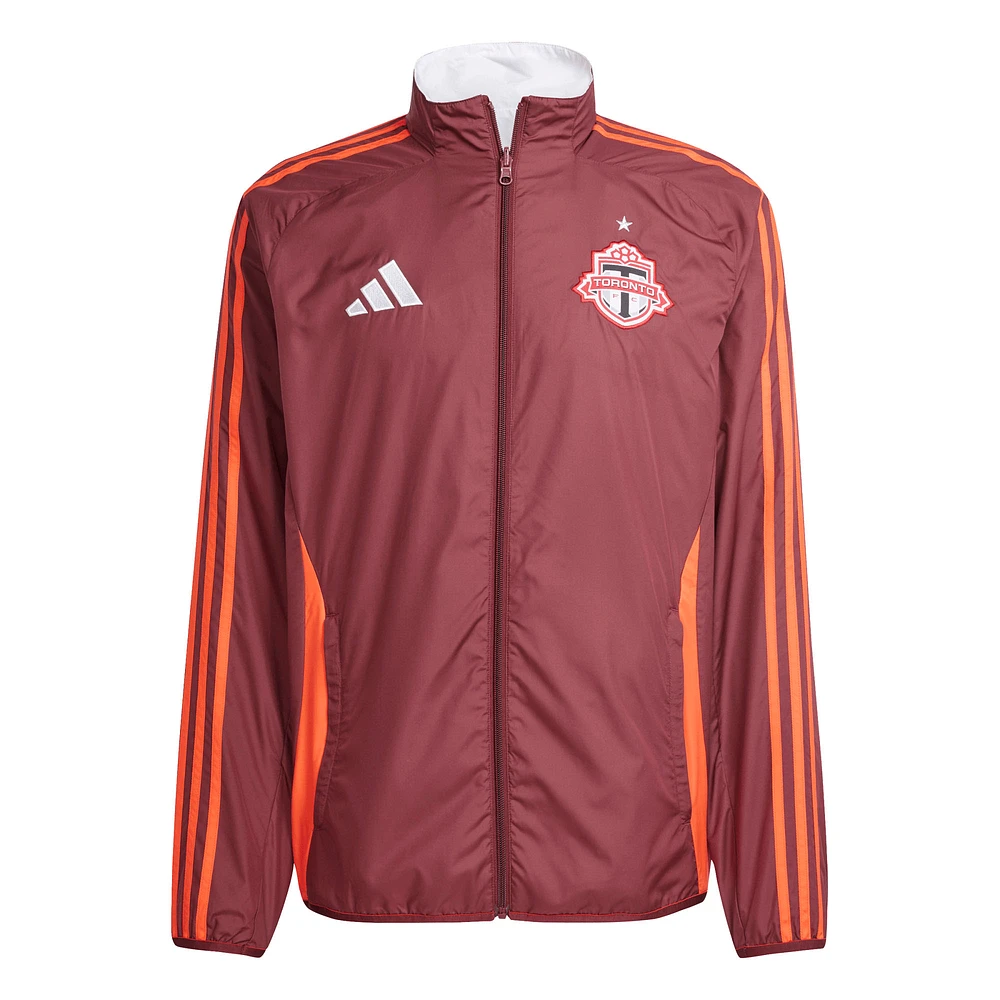Veste réversible à glissière complète Anthem rouge Toronto FC 2025 pour homme adidas