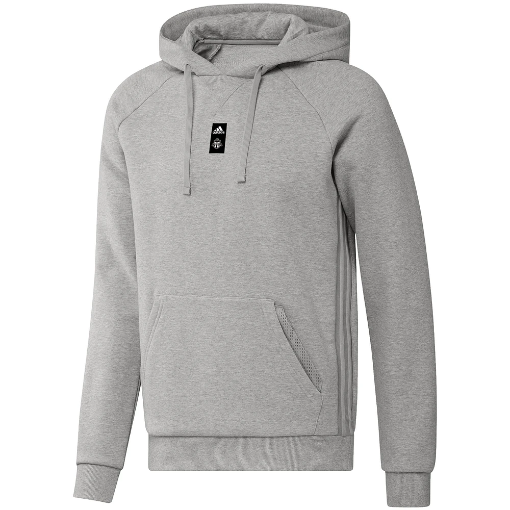 Men's adidas Heathered Gray Toronto FC Travel Raglan - Pullover Hoodie