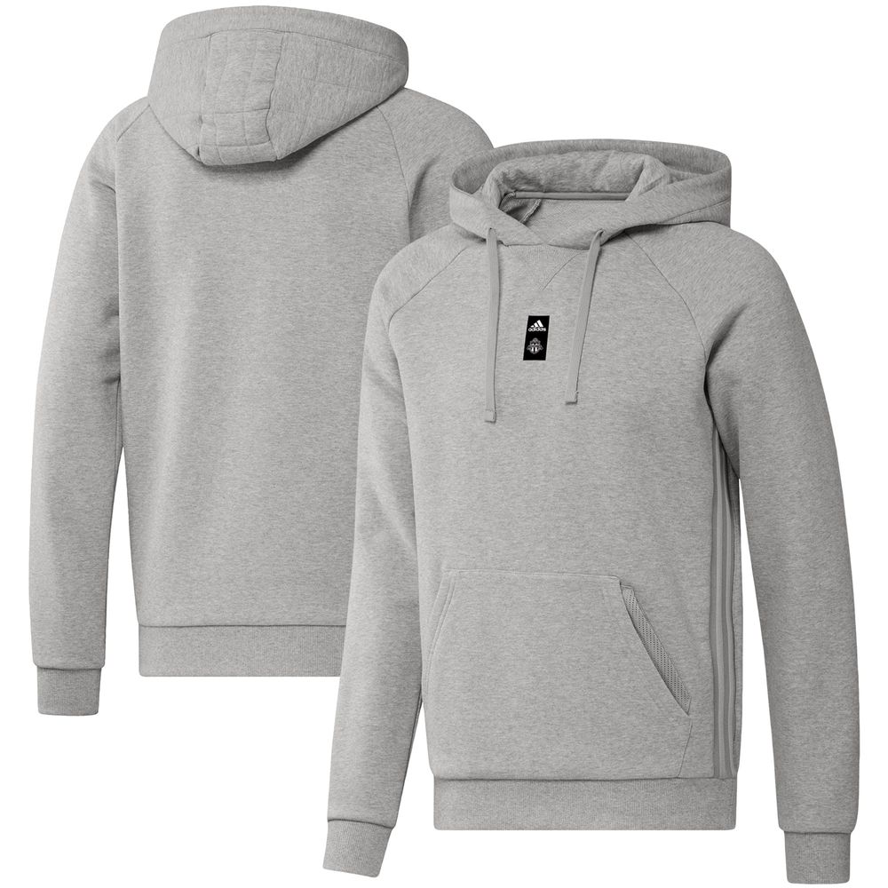 Men's adidas Heathered Gray Toronto FC Travel Raglan - Pullover Hoodie