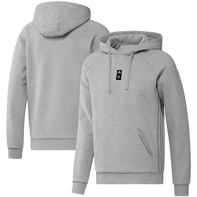 Men's adidas Heathered Gray Toronto FC Travel Raglan - Pullover Hoodie