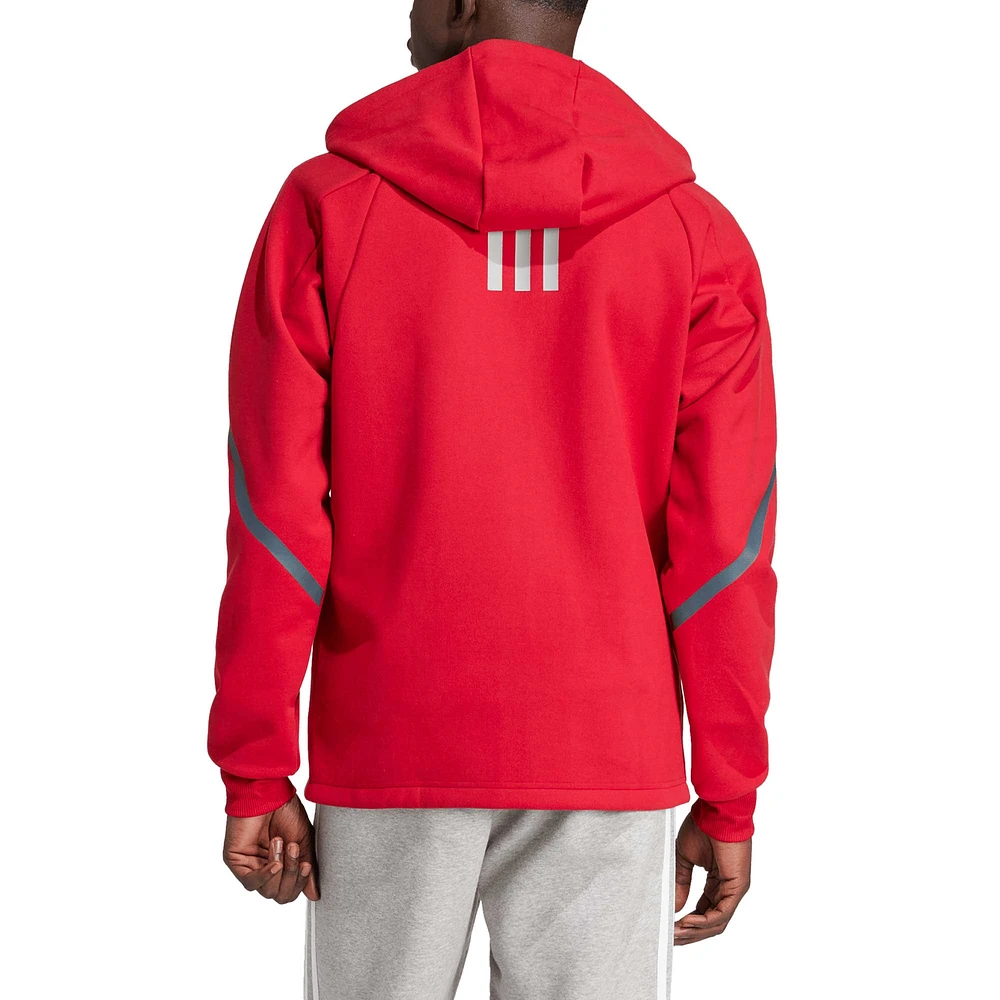 Veste rouge adidas Toronto FC 2024 Anthem Travel à manches raglan et fermeture éclair pour homme