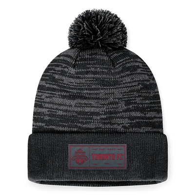 Bonnet en tricot à revers Fanatics Heather Charcoal Toronto FC pour hommes avec pompon