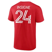 Men's Fanatics Lorenzo Insigne Red Toronto FC Authentic Stack Name & Number - T-Shirt