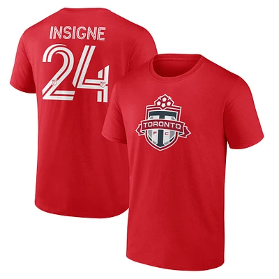 Fanatics pour hommes Lorenzo Insigne rouge Toronto FC Authentic Stack Name & Number - T-shirt