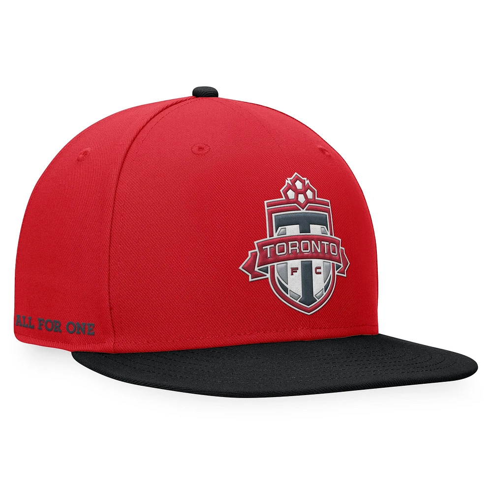 Casquette Snapback Toronto FC Downtown rouge/noir de marque Fanatics pour hommes