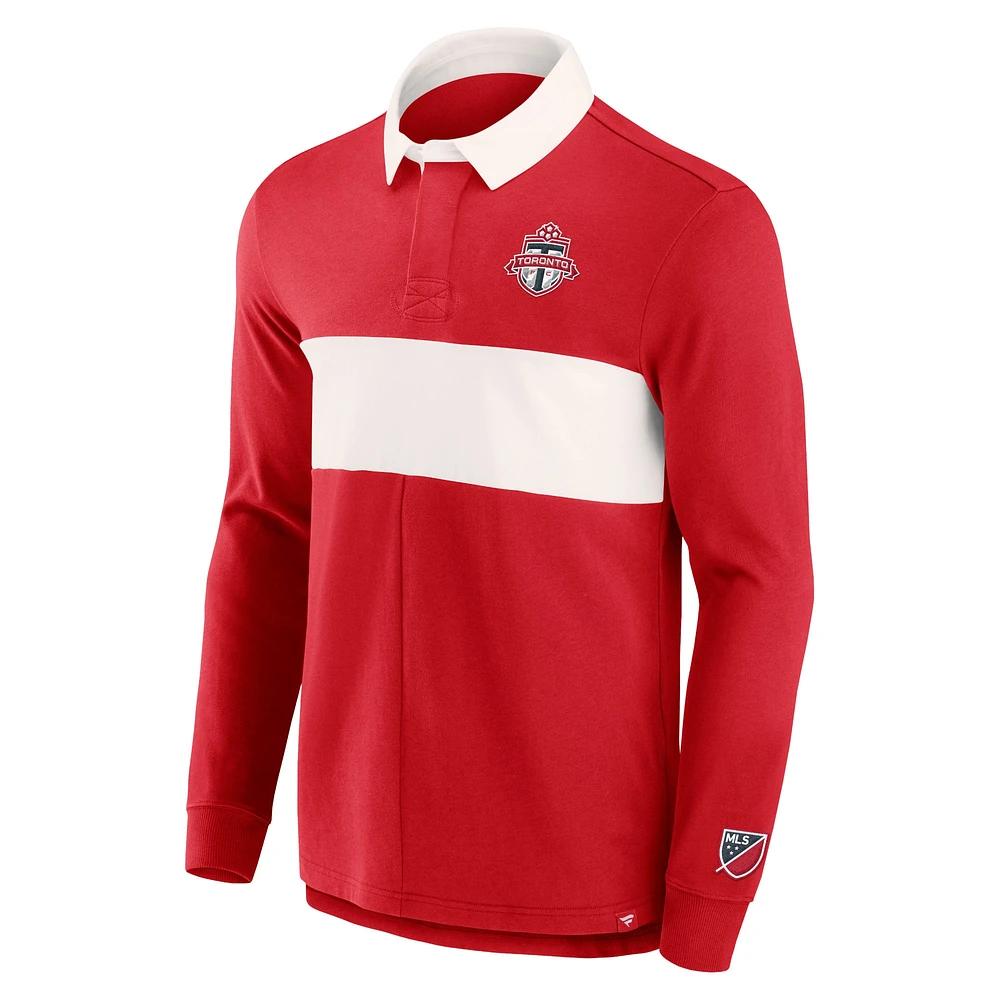 Polo d'attaquant à manches longues Forever Casuals rouge de marque Fanatics pour hommes du Toronto FC